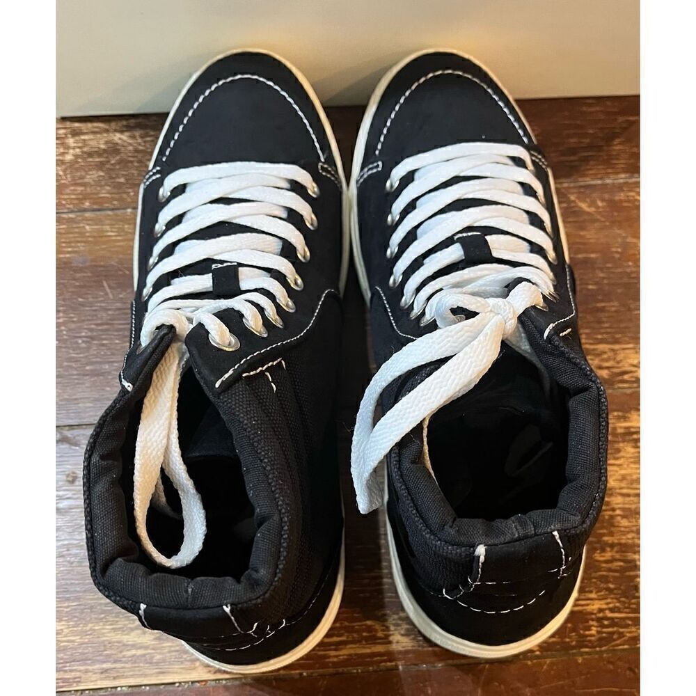 SUN STONE Mens Black Cushioned Jett Round Toe Lace-Up Sneakers - Picture 5 of 6